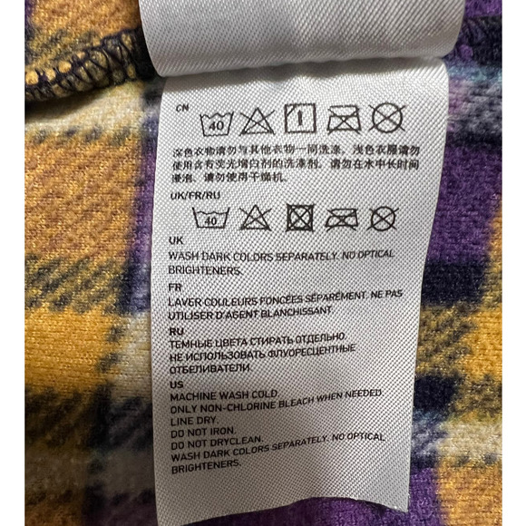 Micro Fleece Purple and Yellow Zip Front Jacket, Size XL - Picture 5 of 5